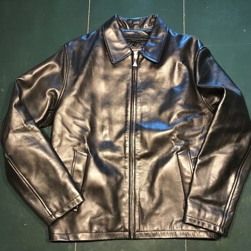 100% Men's Black Leather Jacket